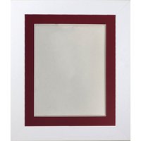 Frames & Mirrors 4U Metro White Frame with Red Mount 40 x 50CM Image Size 15 x 10 Inch | Size: 40 x 50 cm