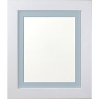 Frames & Mirrors 4U Metro White Frame with Blue Mount for Image Size 10 x 8 Inch
