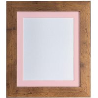 Frames & Mirrors 4U Metro Vintage Wood Frame with Pink Mount for Image Size 12 x 10 Inch in Walnut