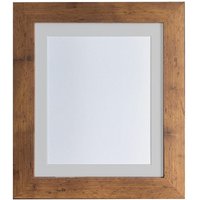 Frames & Mirrors 4U Metro Vintage Wood Frame with Light Grey Mount 50 x 70CM Image Size 24 x 16 Inch in Walnut | Size: 50 x 70 cm