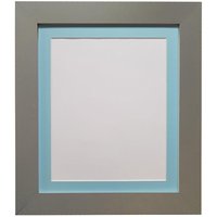 Frames & Mirrors 4U Metro Dark Grey Frame with Blue Mount for Image Size A4