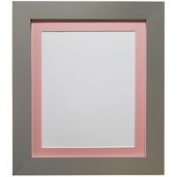 Frames & Mirrors 4U Metro Dark Grey Frame with Pink Mount 45 x 30CM Image Size 14 x 8 Inch | Size: 45 x 30 cm