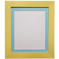 Frames & Mirrors 4U Metro Gold Frame with Blue Mount for Image Size 12 x 8 Inch