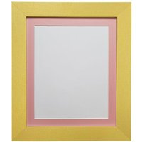 Frames & Mirrors 4U Metro Gold Frame with Pink Mount for Image Size 9 x 7 Inch