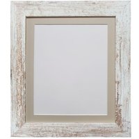 Frames & Mirrors 4U Metro Distressed White Frame with Light Grey Mount for Image Size A3