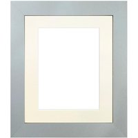 Frames & Mirrors 4U Metro Light Grey Frame with Ivory Mount for Image Size 4 x 3 Inch