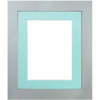 Frames & Mirrors 4U Metro Light Grey Frame with Blue Mount for Image Size 4.5 x 2.5 Inch