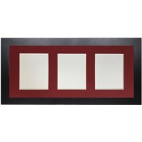 Frames & Mirrors 4U Metro Black Frame with Red Mount for 3 Image Sizes 7 x 5 Inch