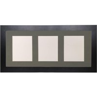 Frames & Mirrors 4U Metro Black Frame with Dark Grey Mount for 3 Image Sizes 7 x 5 Inch