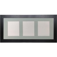Frames & Mirrors 4U Metro Black Frame with Blue Mount for 3 Image Sizes 7 x 5 Inch