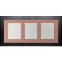 Frames & Mirrors 4U Metro Black Frame with Pink Mount for 3 Image Sizes 7 x 5 Inch