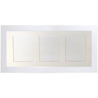 Frames & Mirrors 4U Metro White Frame with White Mount for 3 Image Sizes 7 x 5 Inch