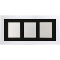 Frames & Mirrors 4U Metro White Frame with Black Mount for 3 Image Sizes 7 x 5 Inch