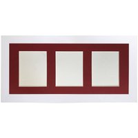 Frames & Mirrors 4U Metro White Frame with Red Mount for 3 Image Sizes 7 x 5 Inch