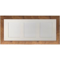 Frames & Mirrors 4U Metro Vintage Wood Frame with White Mount for 3 Image Sizes 7 x 5 Inch in Walnut