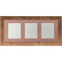 Frames & Mirrors 4U Metro Vintage Wood Frame with Pink Mount for 3 Image Sizes 7 x 5 Inch in Walnut