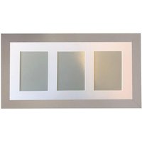 Frames & Mirrors 4U Metro Light Grey Frame with White Mount for 3 Image Sizes 7 x 5 Inch