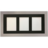Frames & Mirrors 4U Metro Light Grey Frame with Black Mount for 3 Image Sizes 7 x 5 Inch