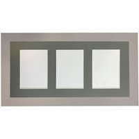 Frames & Mirrors 4U Metro Light Grey Frame with Dark Grey Mount for 3 Image Sizes 7 x 5 Inch