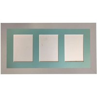 Frames & Mirrors 4U Metro Light Grey Frame with Blue Mount for 3 Image Sizes 7 x 5 Inch