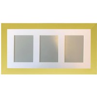 Frames & Mirrors 4U Metro Gold Frame with White Mount for 3 Image Sizes 7 x 5 Inch