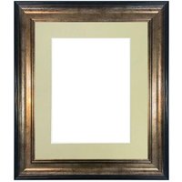 Frames & Mirrors 4U Scandi Black & Gold Frame with Light Grey Mount for Image Size 45 x 30 CM