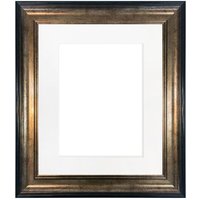 Frames & Mirrors 4U Scandi Black & Gold Frame with White Mount for Image Size 4.5 x 2.5 Inch