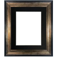 Frames & Mirrors 4U Scandi Black & Gold Frame with Black Mount for Image Size 8 x 6 Inch