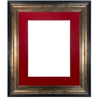 Frames & Mirrors 4U Scandi Black & Gold Frame with Red Mount for Image Size 6 x 4 Inch