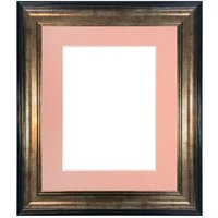 Frames & Mirrors 4U Scandi Black & Gold Frame with Pink Mount for Image Size 40 x 30 CM