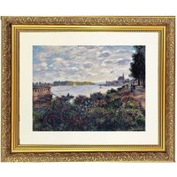 Frames & Mirrors 4U Coastal 1 Mounted & Framed Print in Gold Dahlia Frame 91 x 71 CM | Size: W91 CM x H71 CM
