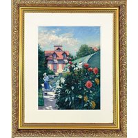Frames & Mirrors 4U Dahlias Mounted & Framed Print in Gold Dahlia Frame 91 x 71 CM | Size: W91 CM x H71 CM