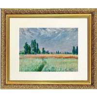 Frames & Mirrors 4U Flower Fields 1 Mounted & Framed Print in Gold Dahlia Frame 14 x 12 Inch | Size: W14" x H12"