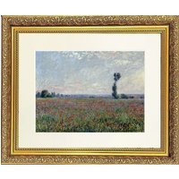 Frames & Mirrors 4U Flower Fields 2 Mounted & Framed Print in Gold Dahlia Frame18 x 14 Inch | Size: W18" x H14"