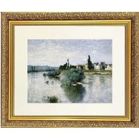Frames & Mirrors 4U River Mounted & Framed Print in Gold Dahlia Frame 91 x 71 CM | Size: W91 CM x H71 CM