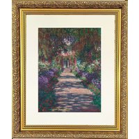 Frames & Mirrors 4U V Garden Mounted & Framed Print in Gold Dahlia Frame18 x 14 Inch | Size: W18" x H14"