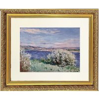 Frames & Mirrors 4U Coastal 2 Mounted & Framed Print in Gold Dahlia Frame 91 x 71 CM | Size: 99 cm x 66 cm
