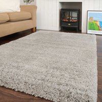 Silver Super Soft Shaggy Rug cm x 150 cm