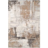 Warm Greige Modern Distressed Abstract Rug cm x 330 cm