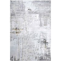 Gold Metallic Distressed Abstract Rug Metallic Gold cm x 150 cm