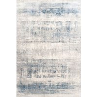 Kukoon Silver Grey Blue Distressed Abstract Rug in Light Grey | Size: 200 cm x 290 cm