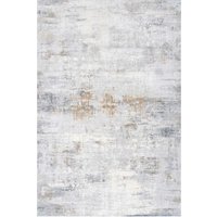 Silver Grey Metallic Distressed Abstract Rug cm x 290 cm
