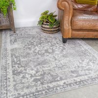 Traditional Medallion Bordered Living Area Rug Mid cm x 170 cm