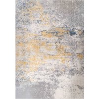 Grey Ochre Distressed Abstract Living Area Rug cm x 230 cm