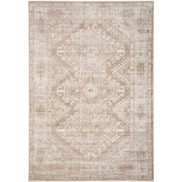 Neutral Geometric Medallion Bordered Rug cm x 240 cm