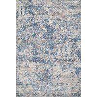 Grey Distressed Abstract Non Slip Washable Low Pile Rug Mid cm x 240 cm