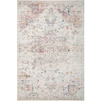 Cream Multicolour Floral Medallion Non Slip Washable Low Pile Rug cm x 230 cm