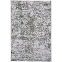 Silver Grey Distressed Abstract Non Slip Washable Low Pile Rug cm x 330 cm