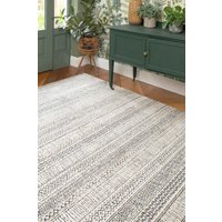 Kukoon Grey Cream Aztec Moroccan Destressed Berber Soft Pile Living Room Area Rugs & Runner | Size: 60 cm x 240 cm