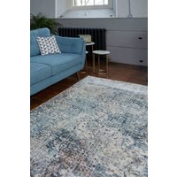 Grey Abstract Mosaic Pattern Soft Dense Pile Living Room Area Rug Mid cm x 230 cm